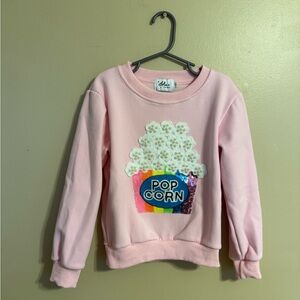 Lola + The Boys Pink Popcorn embellished Graphic Sweatshirt